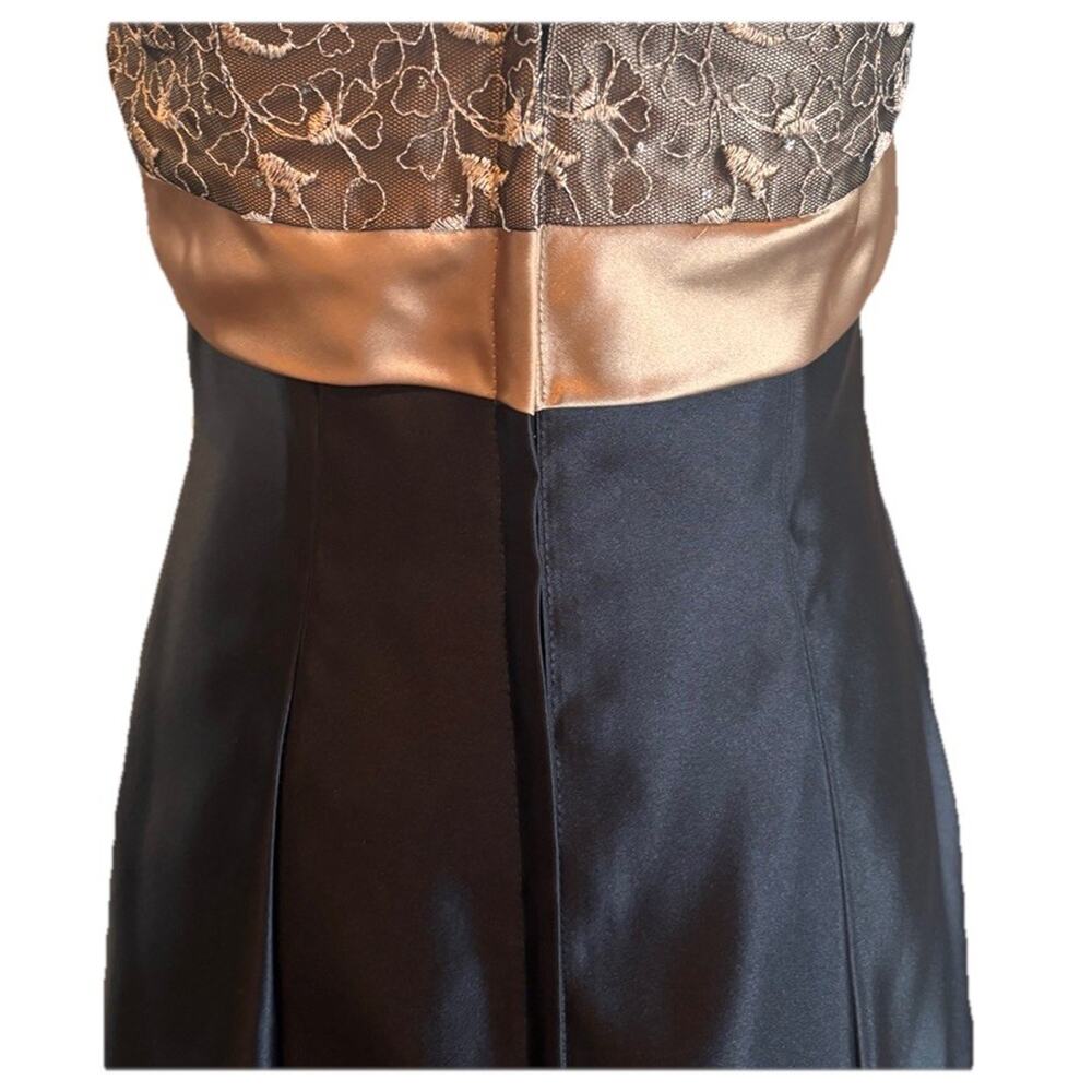 Vtg Jessica McClintock Gunne Sax Strapless Black Satin Lace Gown Prom Dress sz 5 - Picture 4 of 9